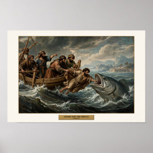 Poster Jonas et la Baleine — Style de Léonard de Vinci