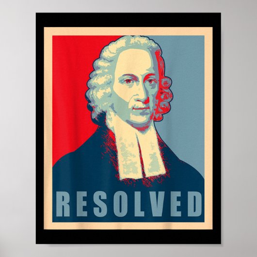 Poster Jonathan Edwards Calviniste Réformé Résolu (Devant)