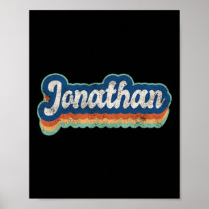 Poster Jonathan prénom garçon style vintage 70s 80s Pers