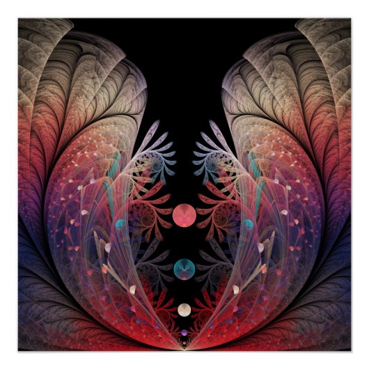 Poster Jonglage Abstrait Moderne Fantaisie Art Fractal (Devant)
