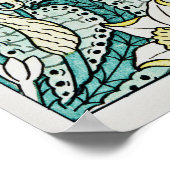 Poster Jonquil motif de fleurs, Art Nouveau (Coin)