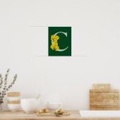 Poster Jonquille Monogramme Initiale C  (Cuisine)