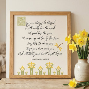 Poster Jonquilles de printemps Bénédiction gaélique