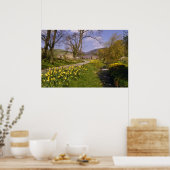 Poster jonquilles printanières jaunes, Bordures, fleurs d (Cuisine)