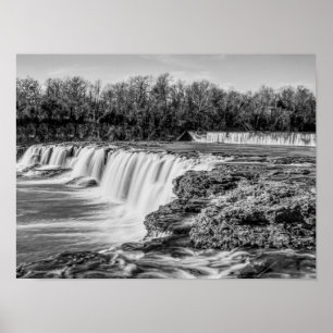 Poster Joplin Grand Falls Aperçu Niveaux de gris