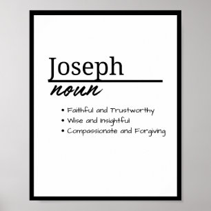 Poster Joseph, Garçon Nom Personnalisé Définition