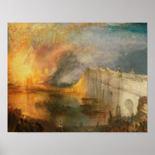 Poster Joseph Mallord William Turner - L'incendie du