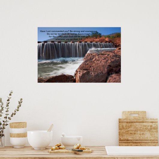 Poster Josh 1:9 Ne vous ai-je pas commandé (Cuisine)