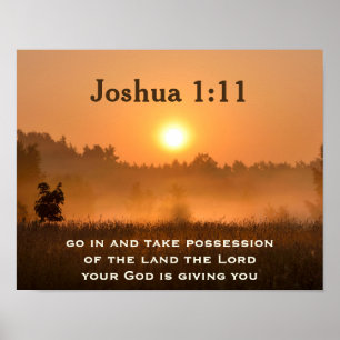 Poster Joshua 1:11 Ecriture prendre possession du pays