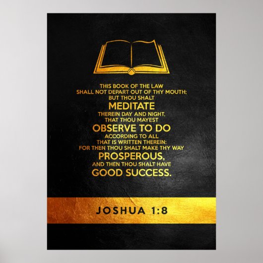 Poster Joshua 1:8 Verset biblique (Devant)