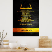 Poster Joshua 1:8 Verset biblique (Cuisine)