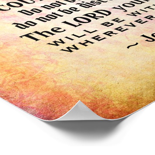 Poster Joshua 1:9 Be Strong and Courageous, Bible Versets (Coin)