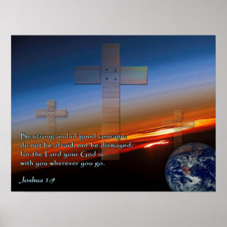 Poster Joshua 1:9 Coucher du soleil