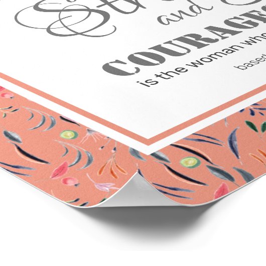 Poster Joshua 1:9 | Inspirationnel FORT ET COURAGEUX (Coin)