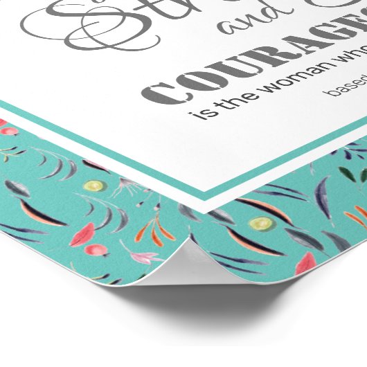 Poster Joshua 1:9 | Inspirationnel FORT ET COURAGEUX (Coin)