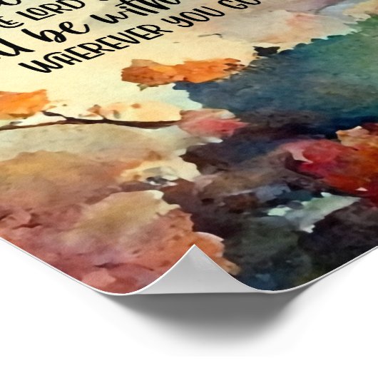 Poster Joshua 1:9 Soyez fort et courageux aquarelle (Coin)