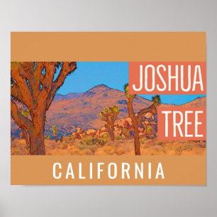 Poster Joshua Tree California Retro Travel