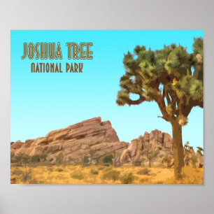 Poster Joshua Tree National Park Californie Vintage