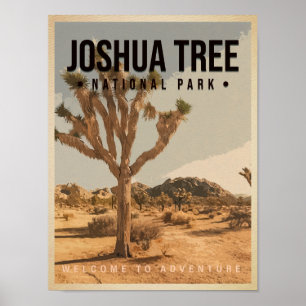 Poster Joshua Tree National Park Californie Vintage