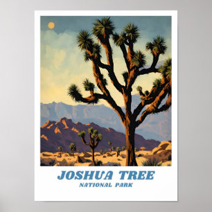 Poster Joshua Tree National Park illustration Classe rétr