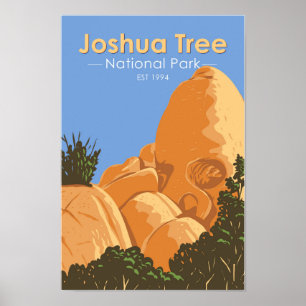 Poster Joshua Tree National Park Skull Rock California