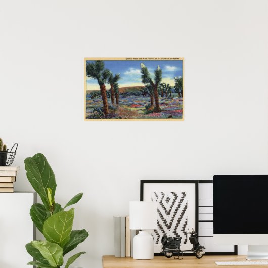 Poster Joshua Trees et Fleurs sauvages du désert Vue (Bureau à domicile)