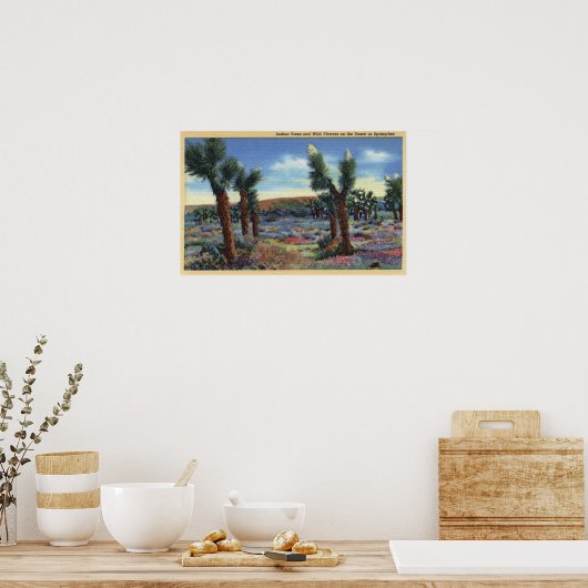Poster Joshua Trees et Fleurs sauvages du désert Vue (Cuisine)