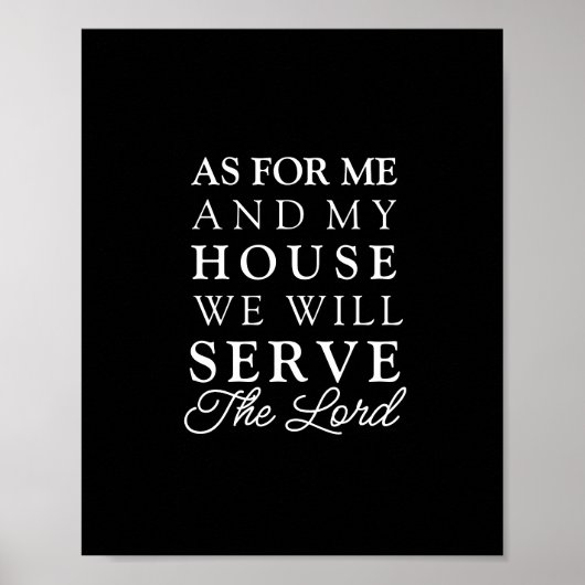 Poster Josué 24:15 Pour moi et ma maison Écriture (Devant)