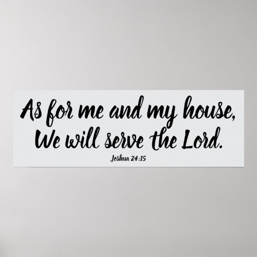 Poster Josué 24:15 Quant à moi...Servez le Seigneur Scrip (Devant)
