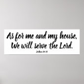 Poster Josué 24:15 Quant à moi...Servir le Seigneur Écrit (Devant)
