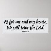 Poster Josué 24:15 Quant à moi...Servir le Seigneur Écrit (Devant)