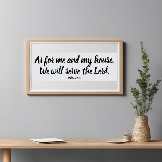 Poster Josué 24:15 Quant à moi...Servir le Seigneur Écrit
