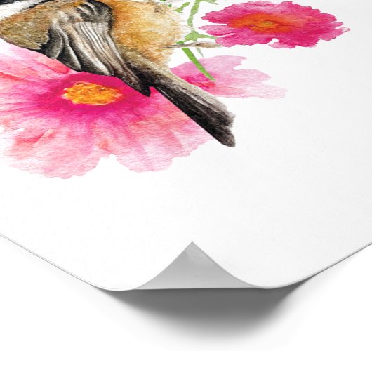 Poster Jote Chickadee Bird Art Imprimer (Coin)