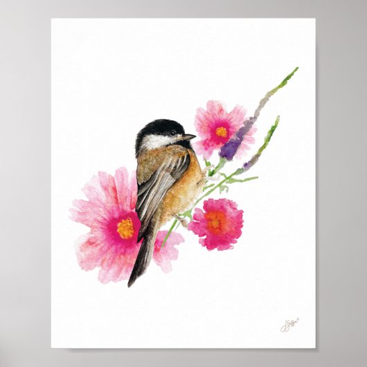 Poster Jote Chickadee Bird Art Imprimer (Devant)