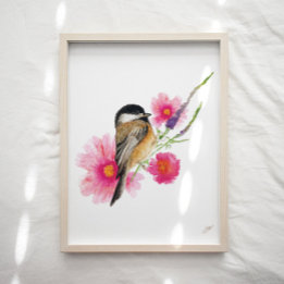 Poster Jote Chickadee Bird Art Imprimer