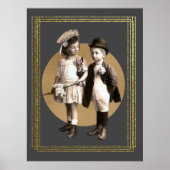 Poster Jote Enfants Vintage photo encadrée (Devant)