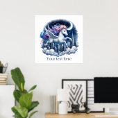 Poster Jote girls Imaginaire licorn ajouter du texte (Bureau à domicile)