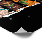 Poster Jote Joyeux Woofmas Dachshund Chien de Noël Reinde (Coin)