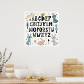 Poster Jote Lapin Lapin ABC Alphabet Lettres Éducatives (Cuisine)