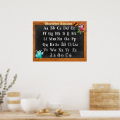 Poster Jote Professeur Owl Allemand Deutsches Alphabet (Cuisine)