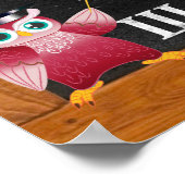 Poster Jote Professeur Owl Alphabet ukrainien (Coin)