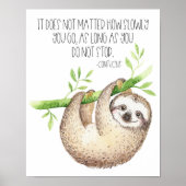 Poster Jote Sloth n'abandonne pas la citation (Devant)