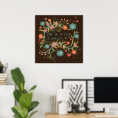 Poster Joty Be a Nice Human Quote Inspirivity Floral (Bureau à domicile)