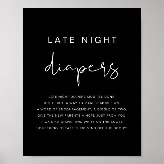 Poster Joue moderne Edgy Black Late Night Diapers Jeu (Devant)