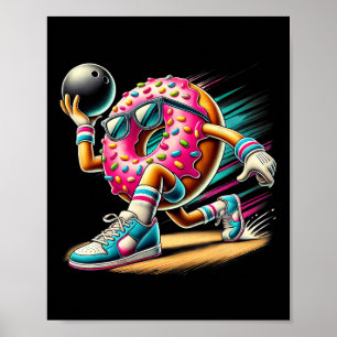 Poster Jouer À La Boule De Bowling Lecteur De Bowling À L