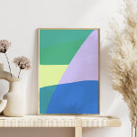 Poster Jouer Abstrait Pastel Couleur Bloc Lavande Vert<br><div class="desc">Belle conception artistique abstraite avec style moderne et une esthétique colorée en vert,  bleu et lavande.</div>