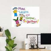 Poster Jouer, apprendre et grandir... Ensemble (Bureau à domicile)