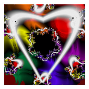 Poster Jouer Art fractal arc-en-ciel