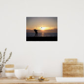 Poster Jouer Au Golf Au Coucher Du Soleil (Cuisine)