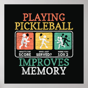Poster Jouer au Pickleball améliore la mémoire 